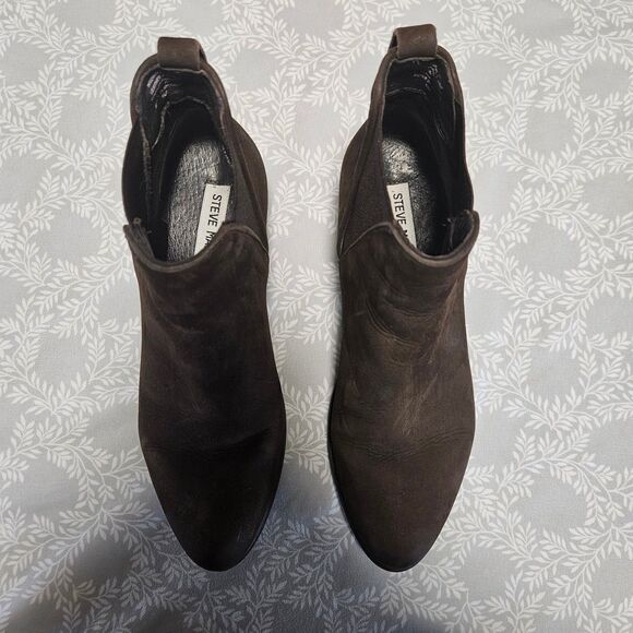 Steve Madden Neoma Booties Size 7.5 Brown Suede Leather - Picture 2 of 10